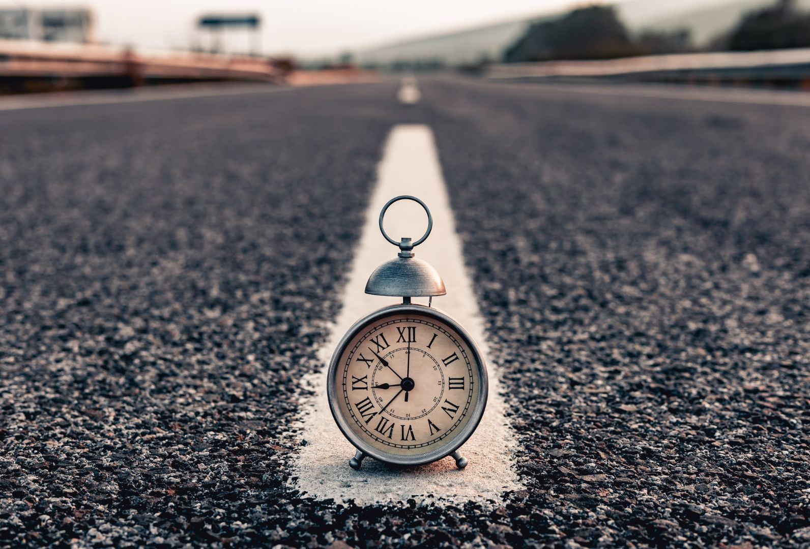 clock on road