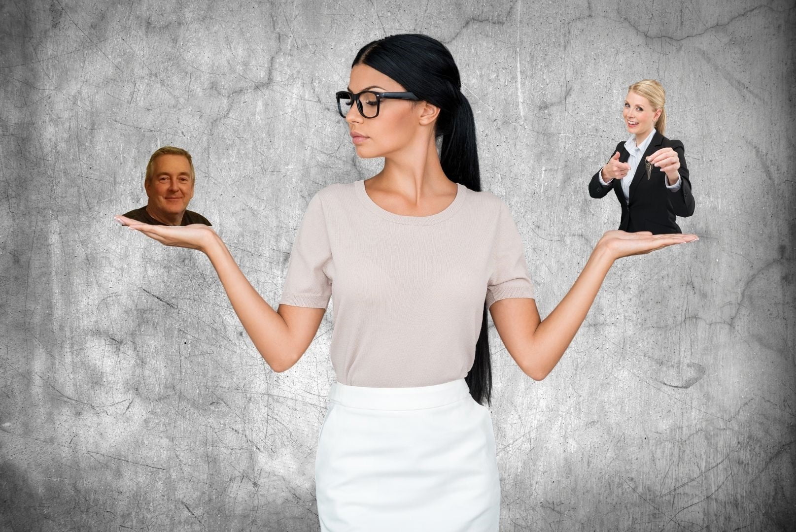 girl weighing options about will buys